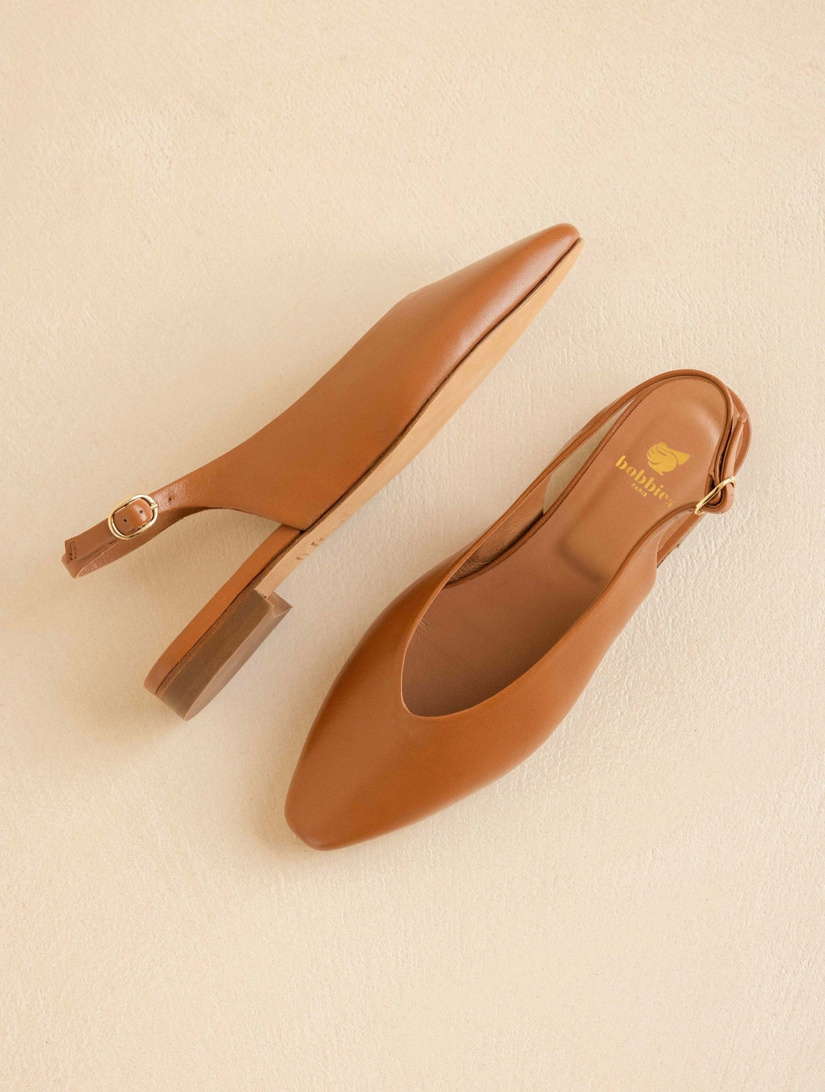 Bobbies Anouk Camel slingback flats — product view