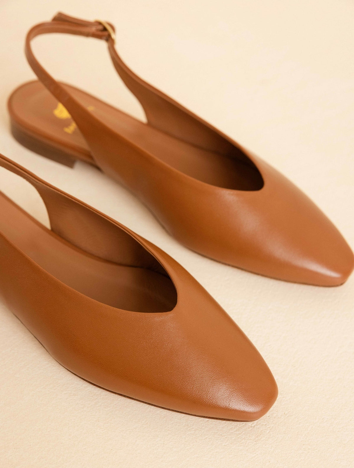 Bobbies Anouk Camel slingback flats — view 3