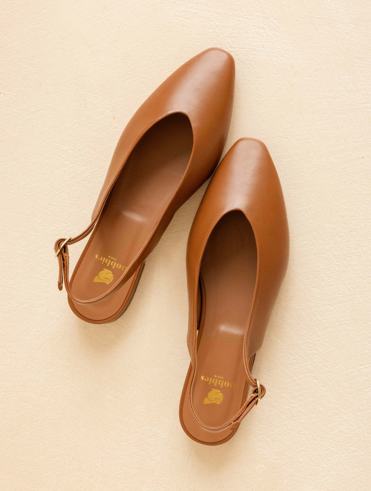 Bobbies Anouk Camel slingback flats — view 4