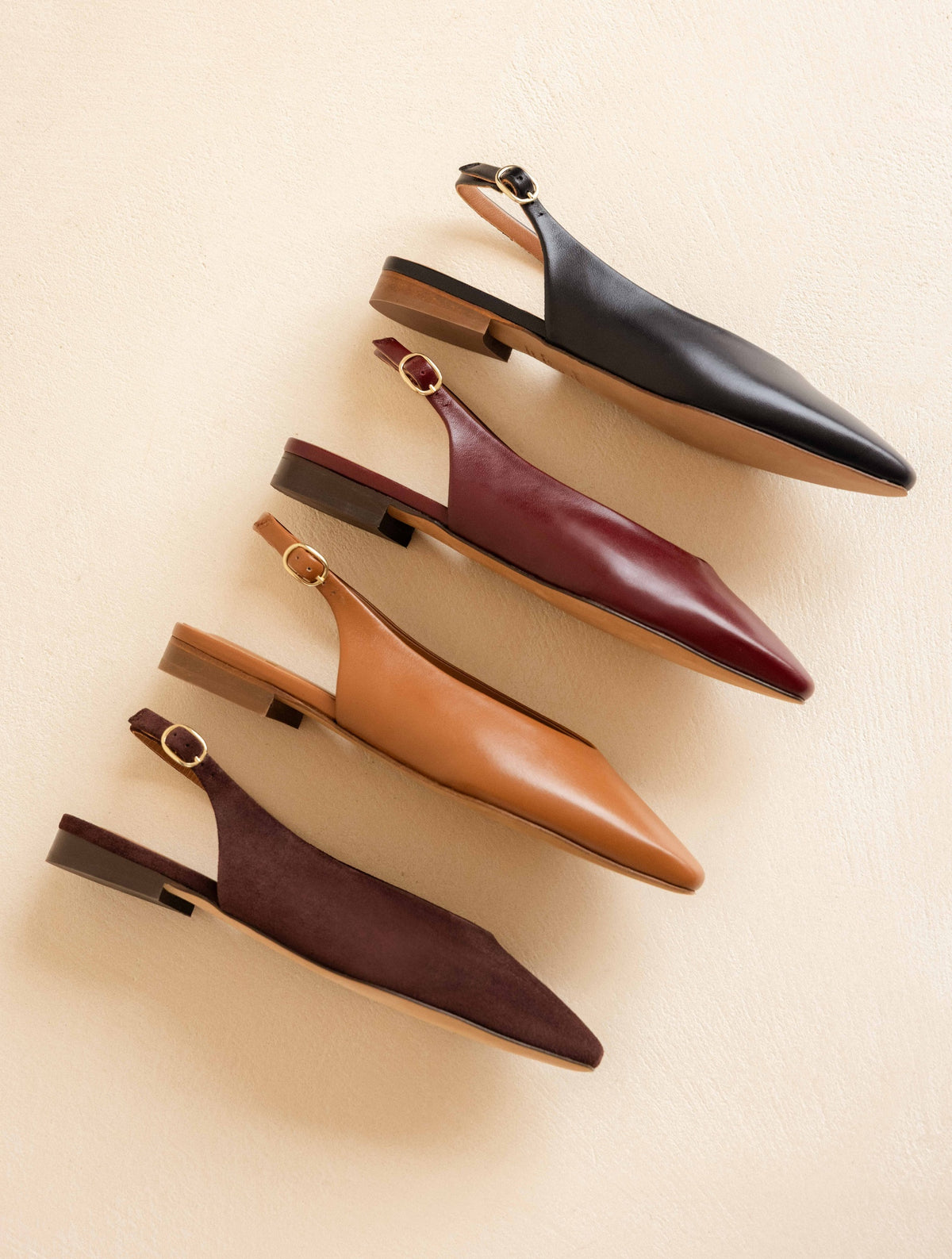 Bobbies Anouk Camel slingback flats — view 5