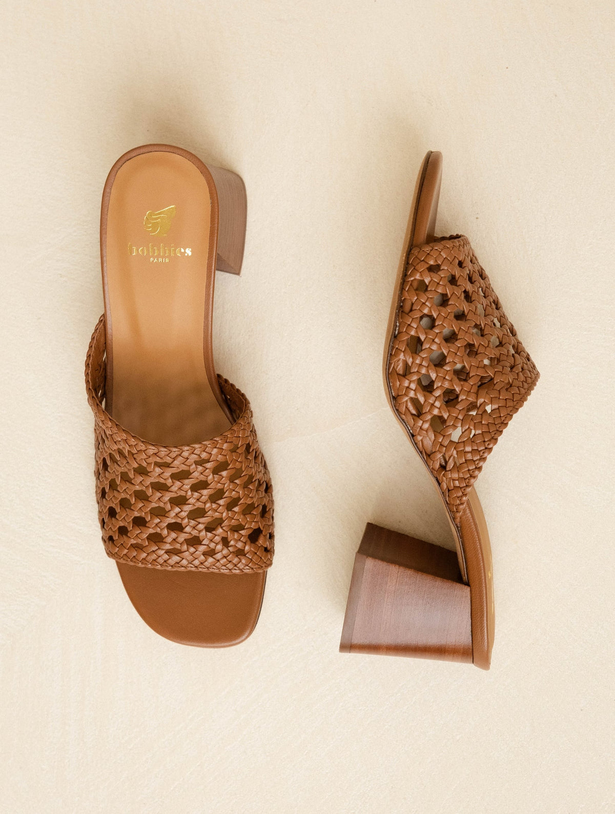 Bobbies Kelly Camel heeled sandals — product view