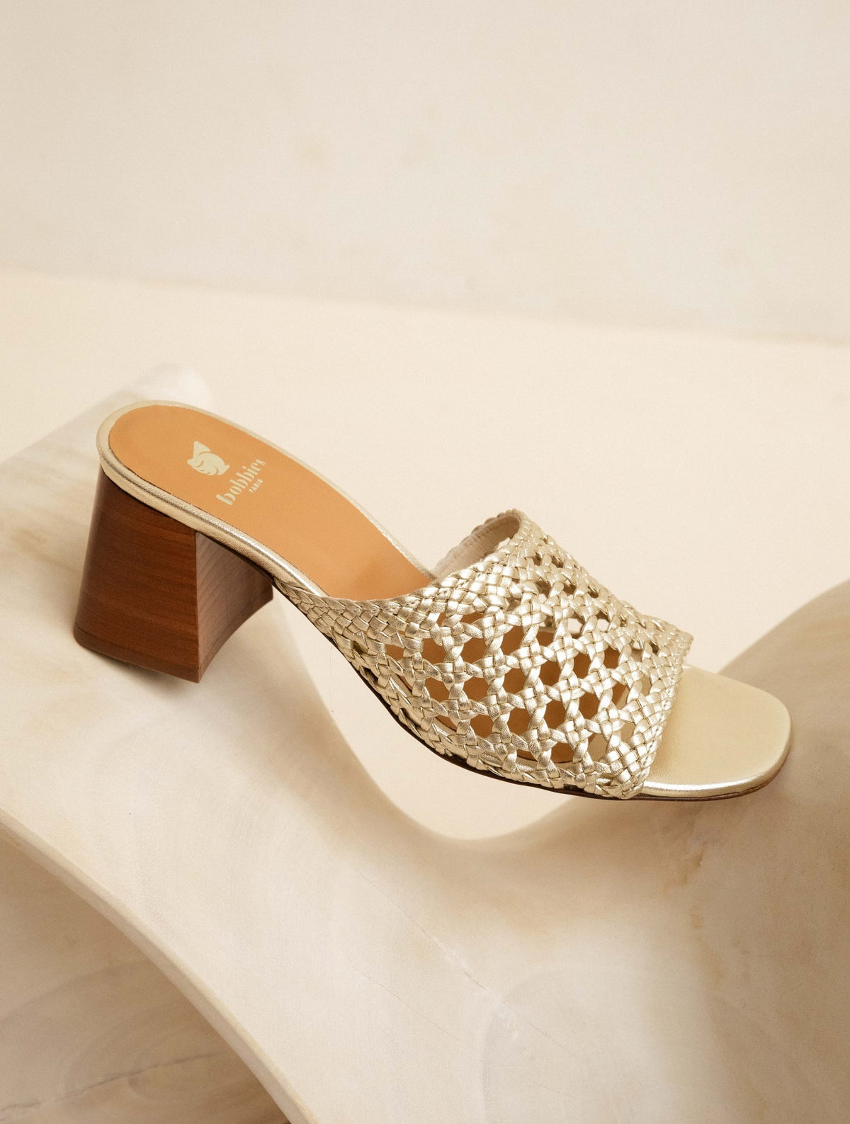 Bobbies Kelly Champagne Gold heeled sandals — view 3