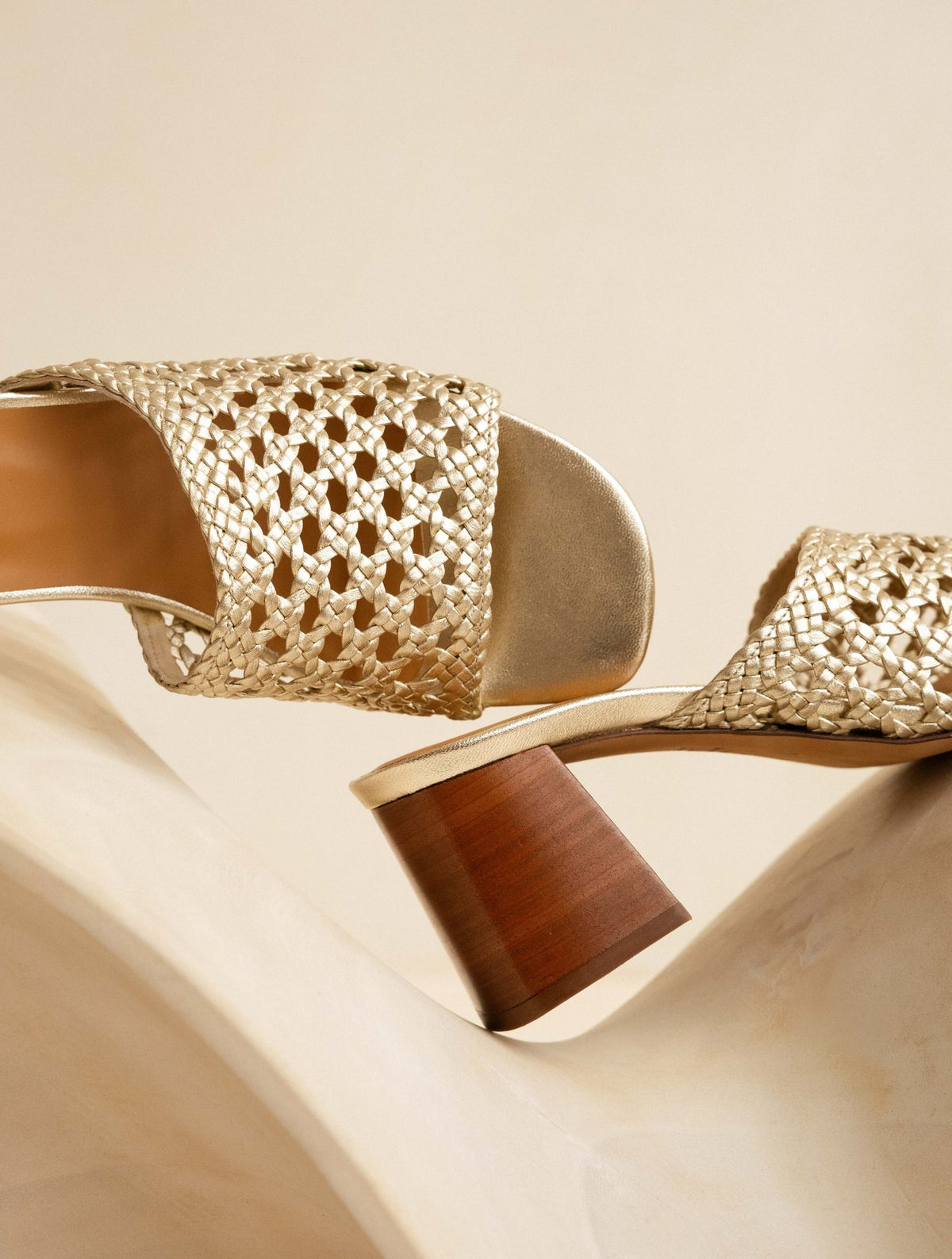 Bobbies Kelly Champagne Gold heeled sandals — view 4