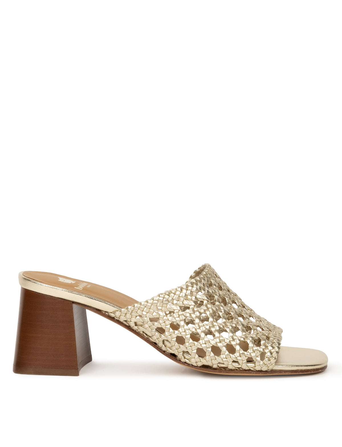 Bobbies Kelly Champagne Gold heeled sandals — studio view