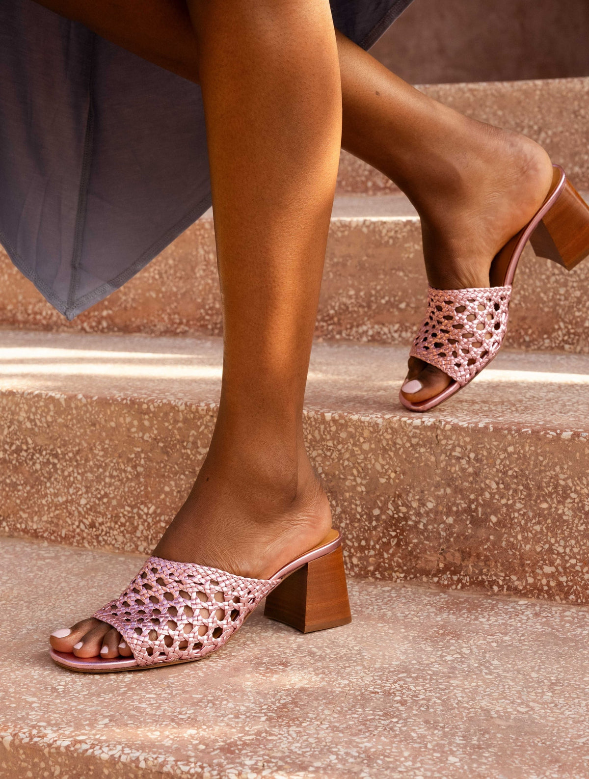 Bobbies Kelly Rose Cosmique heeled sandals — styled view