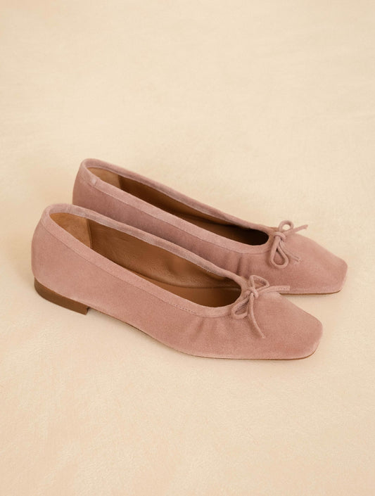 Bobbies Mari Blush ballet flats — product view on warm studio background