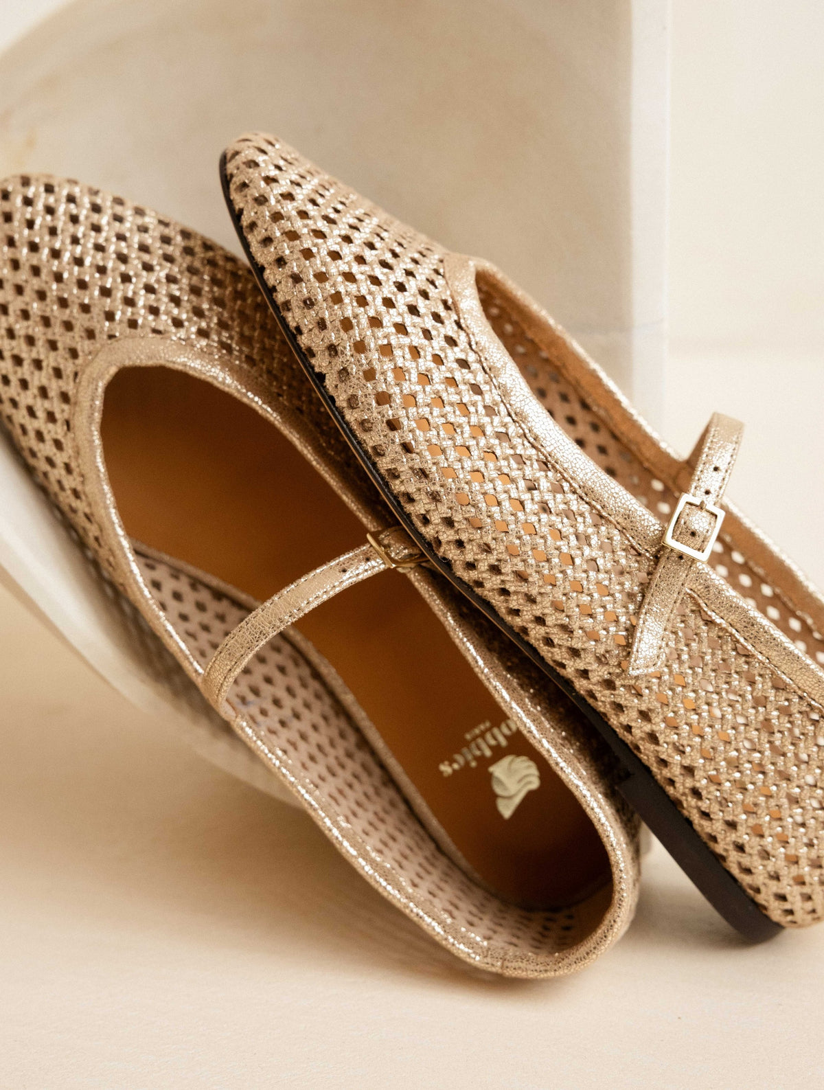Bobbies Maya Iridescent Champagne ballet flats — view 4