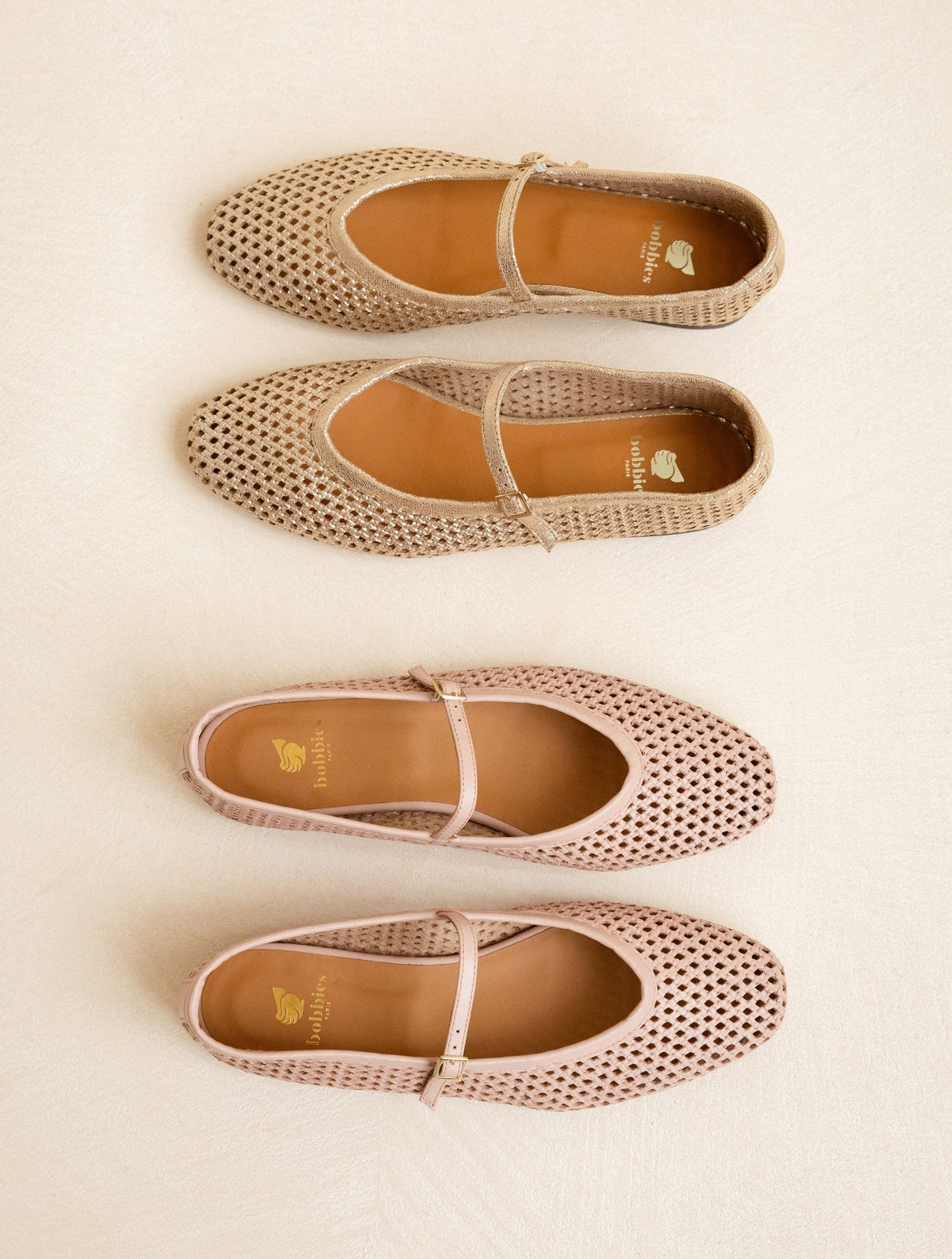 Bobbies Maya Iridescent Champagne ballet flats — view 5