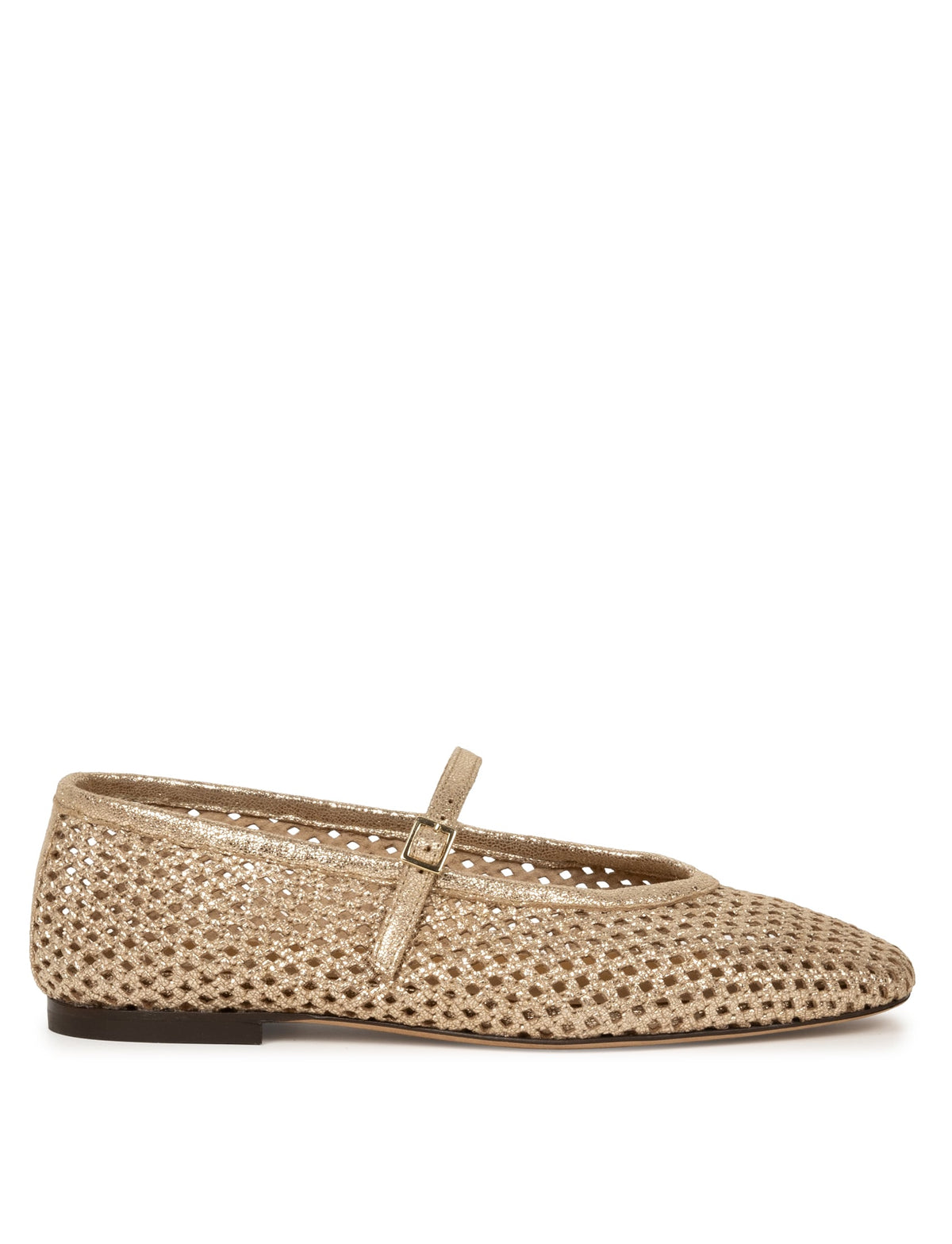 Bobbies Maya Iridescent Champagne ballet flats — studio view