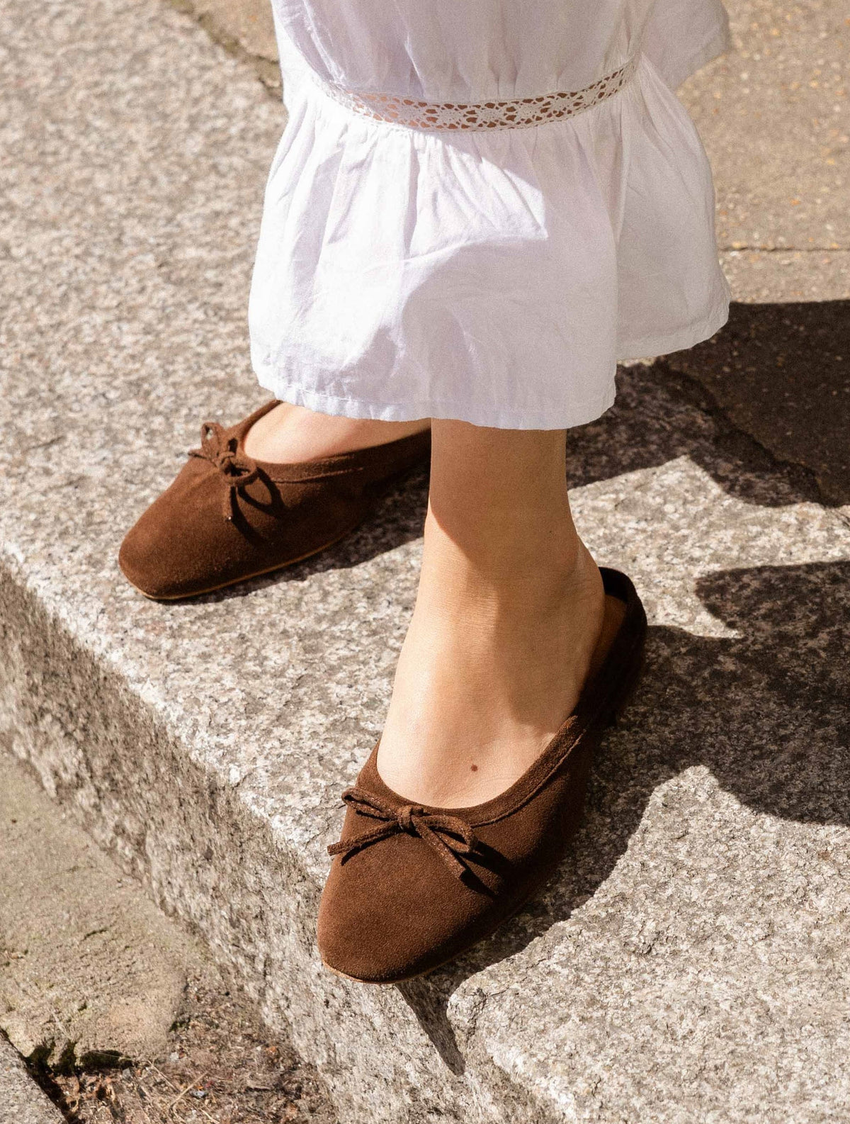 Bobbies Orsel Rockies Brown ballet flat — worn view
