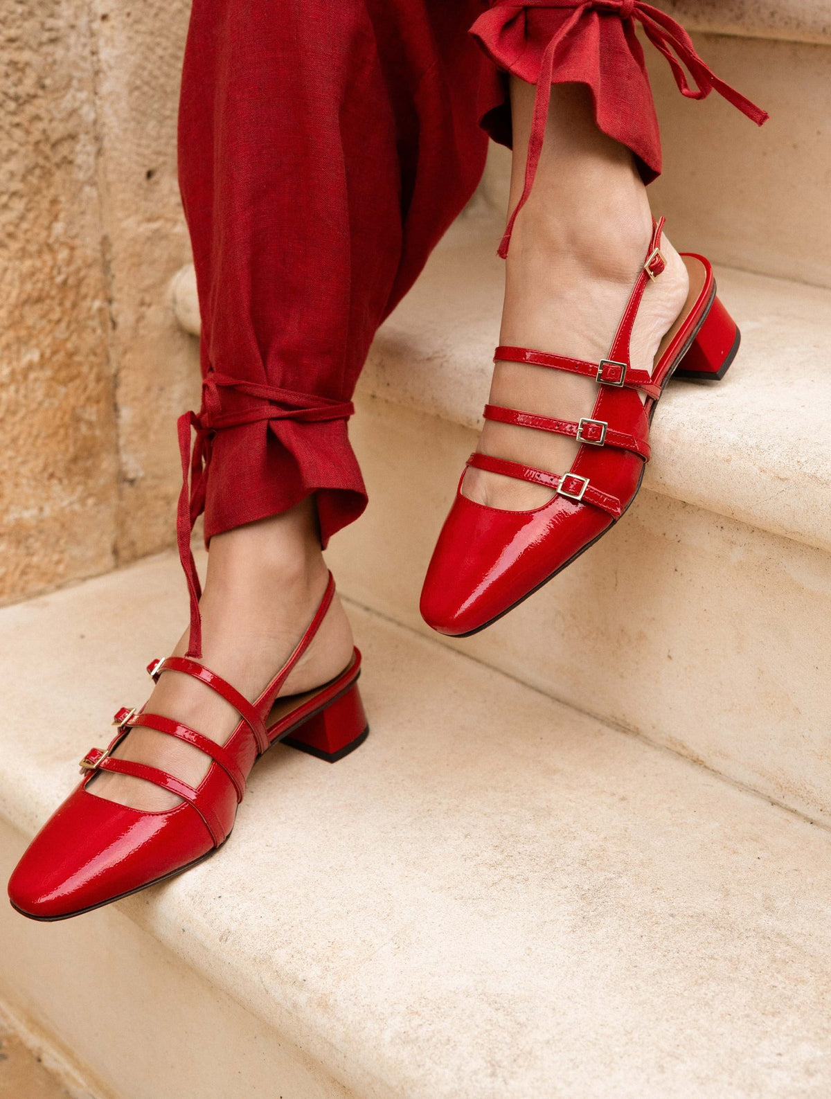 Bobbies Skye Flamenco slingback Mary Janes — styled view