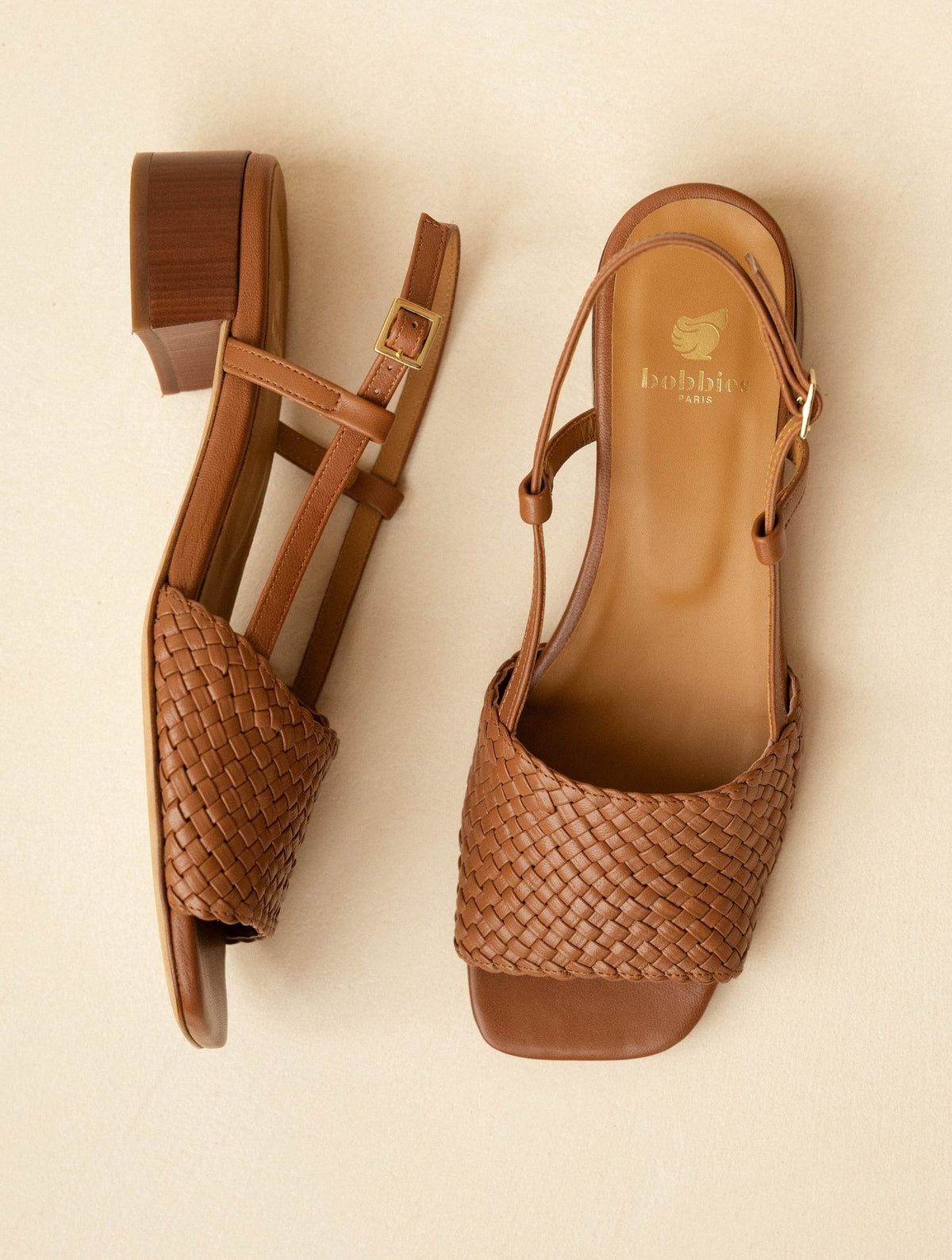 Bobbies Vanda Camel heeled sandals — product view