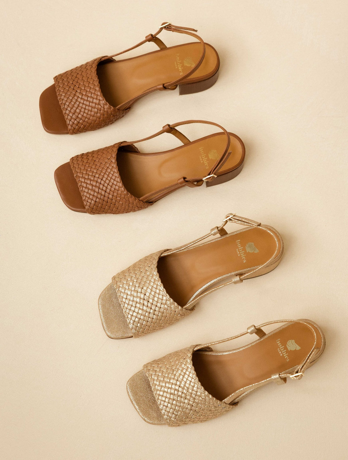 Bobbies Vanda Camel heeled sandals — view 9