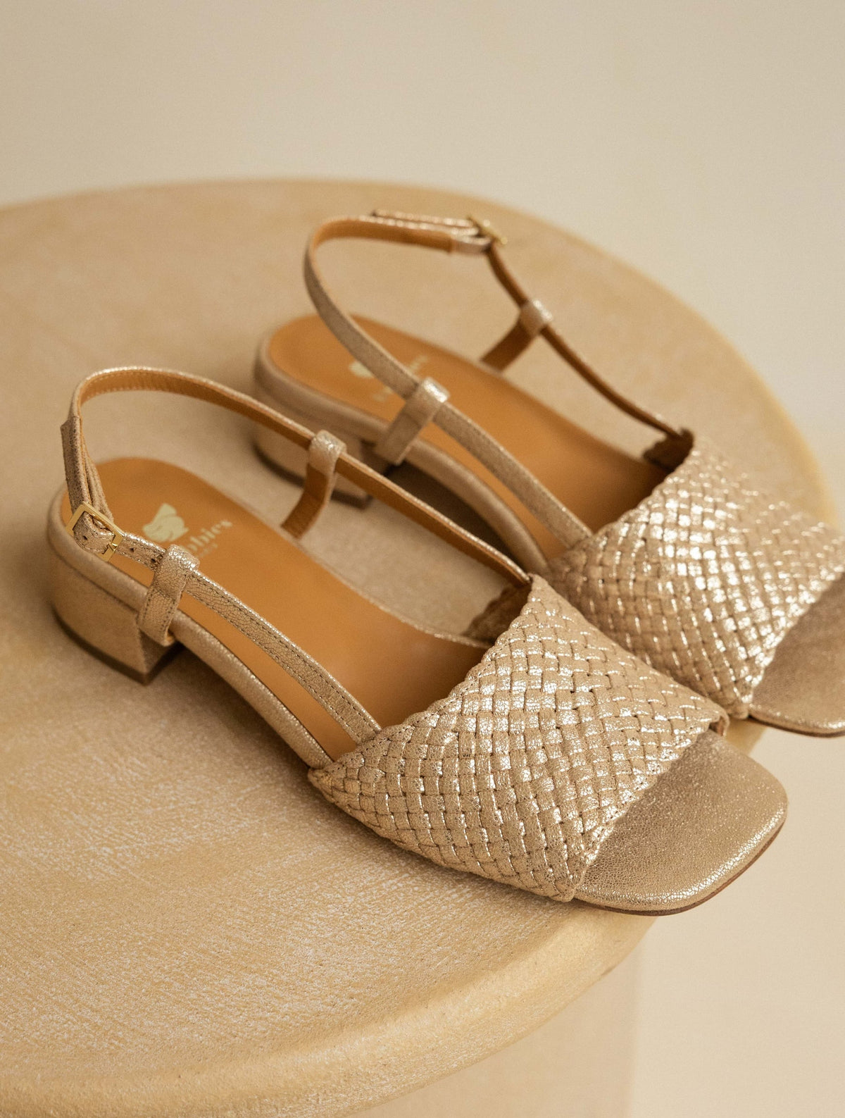 Bobbies Vanda Iridescent Champagne heeled sandals — view 5
