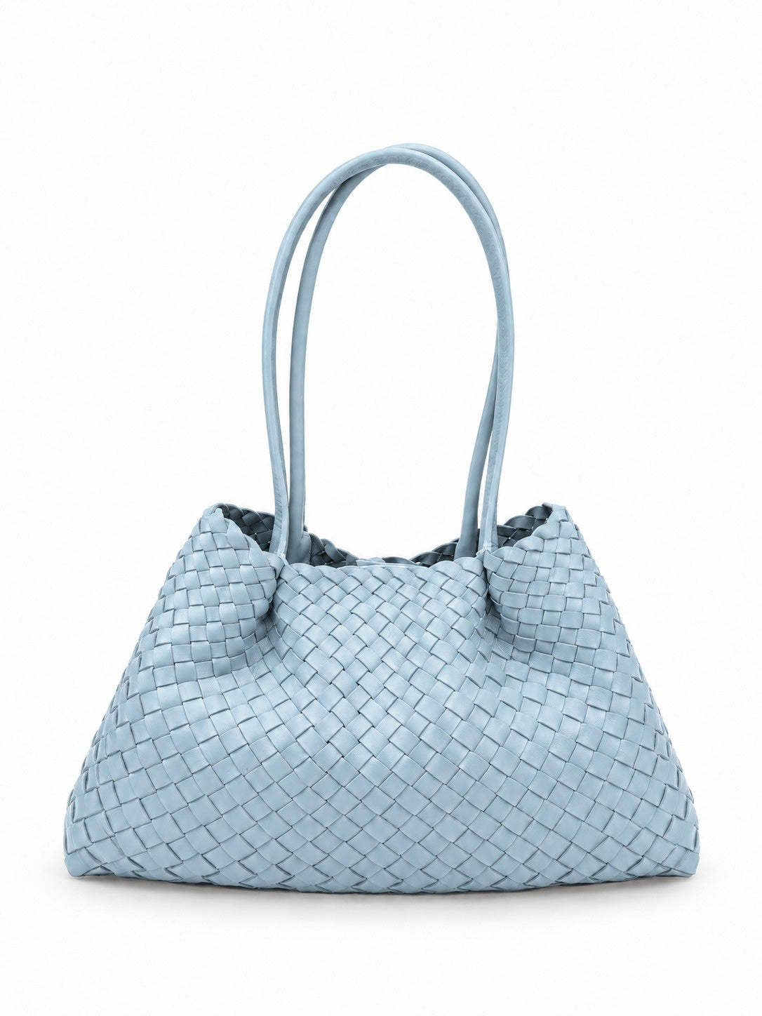 Elleme Dimple Tote Medium Woven Arctic Blue bag — product view