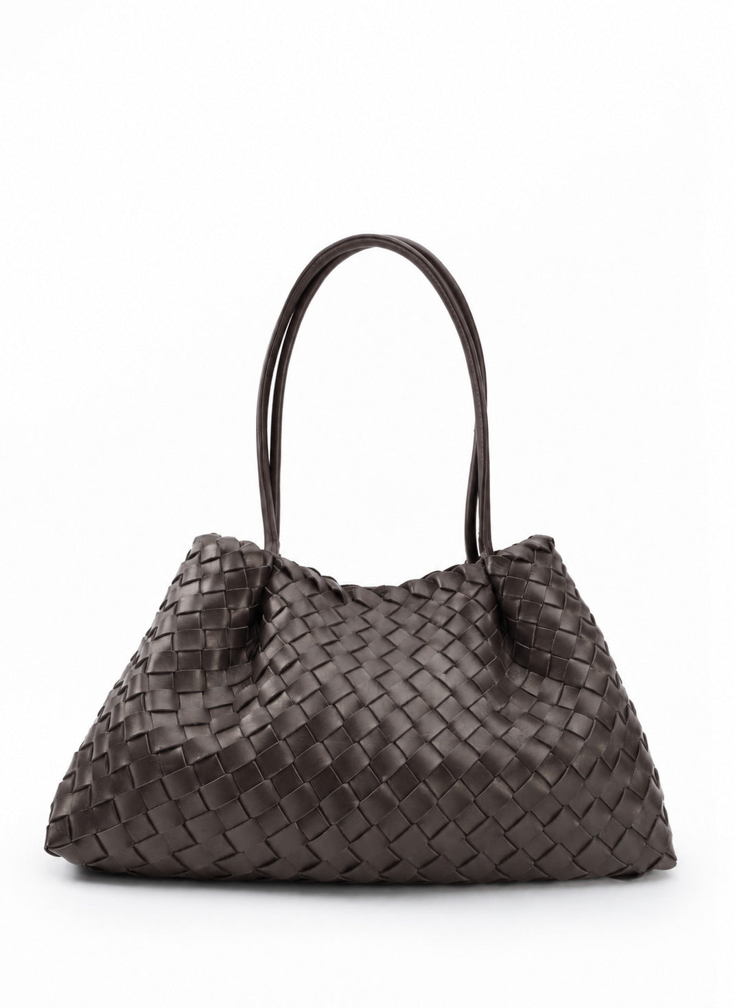 Elleme Dimple Tote Medium Woven Dark Brown bag — product view